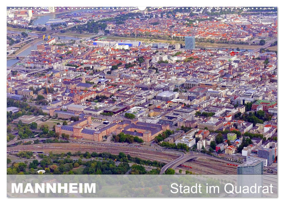 Mannheim - Stadt im Quadrat (CALVENDO Wandkalender 2024)