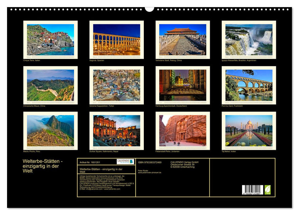 World Heritage Sites - unique in the world (CALVENDO wall calendar 2024) 