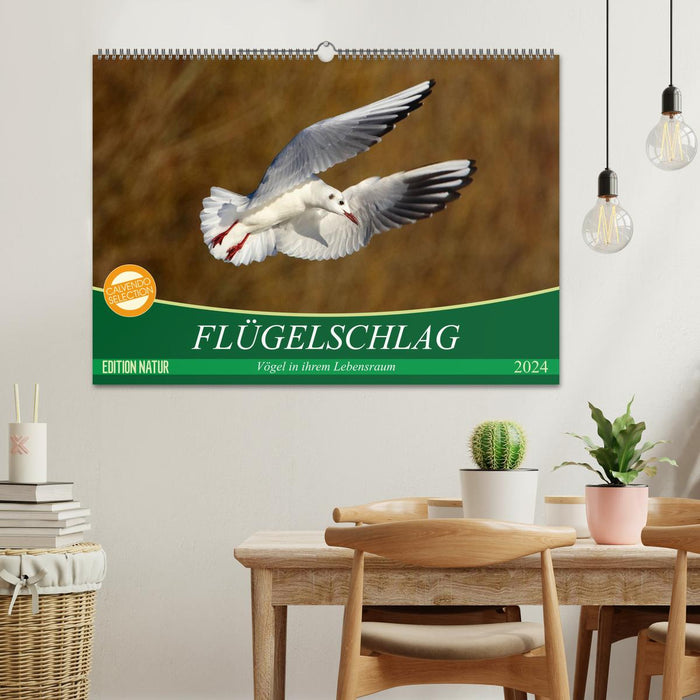 Flügelschlag - Vögel in ihrem natürlichen Lebensraum (CALVENDO Wandkalender 2024)