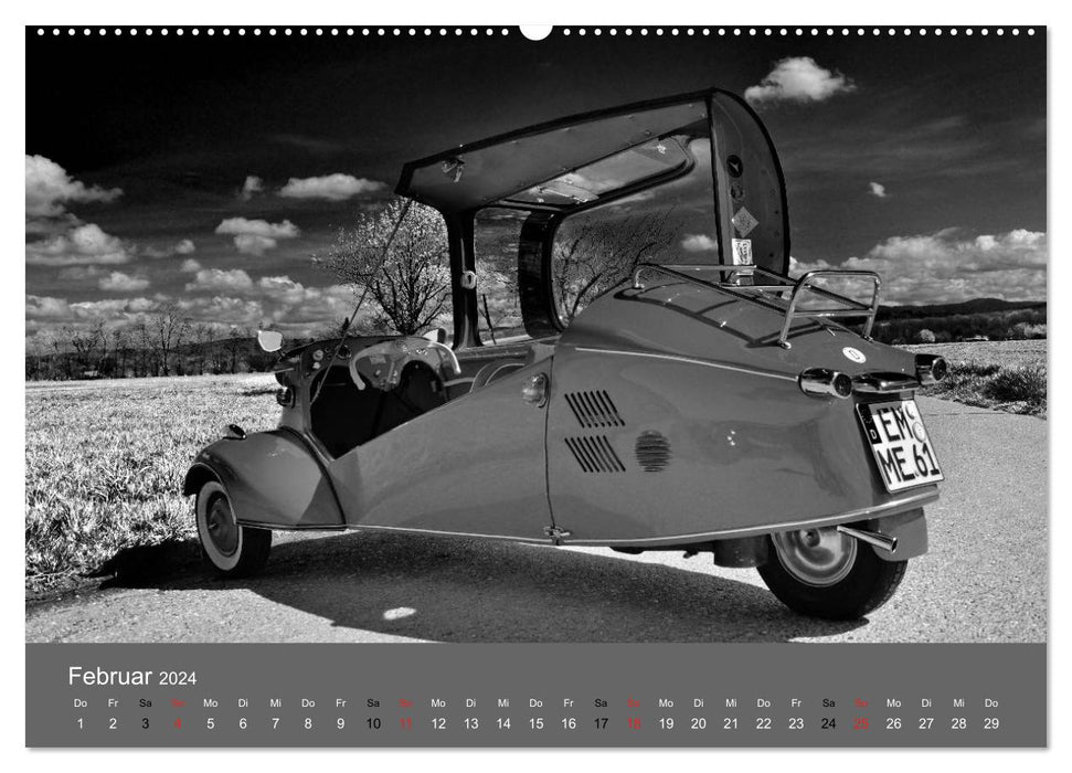 Messerschmitt KR 200 in black and white (CALVENDO Premium Wall Calendar 2024) 