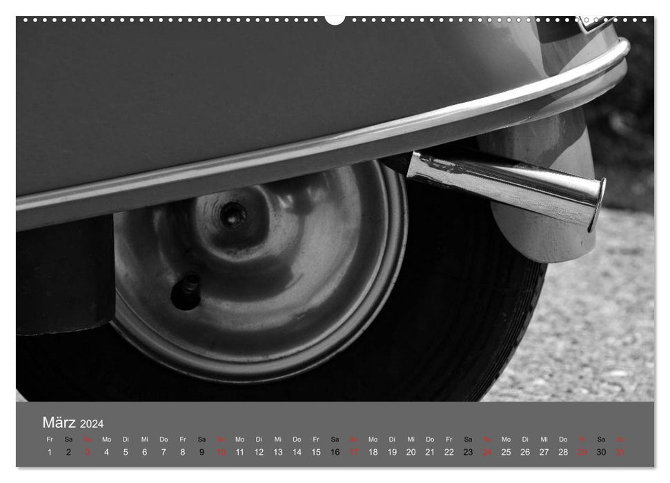 Messerschmitt KR 200 in black and white (CALVENDO Premium Wall Calendar 2024) 