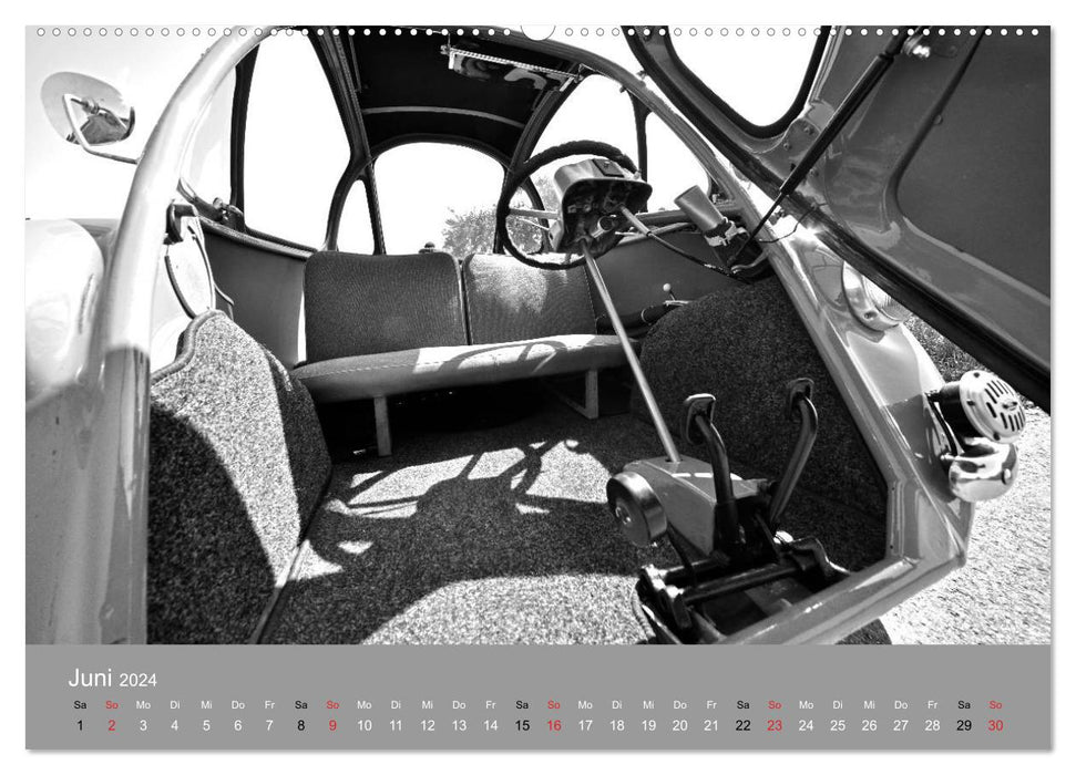 The Heinkel cabin scooter type 154 in black and white (CALVENDO Premium wall calendar 2024) 