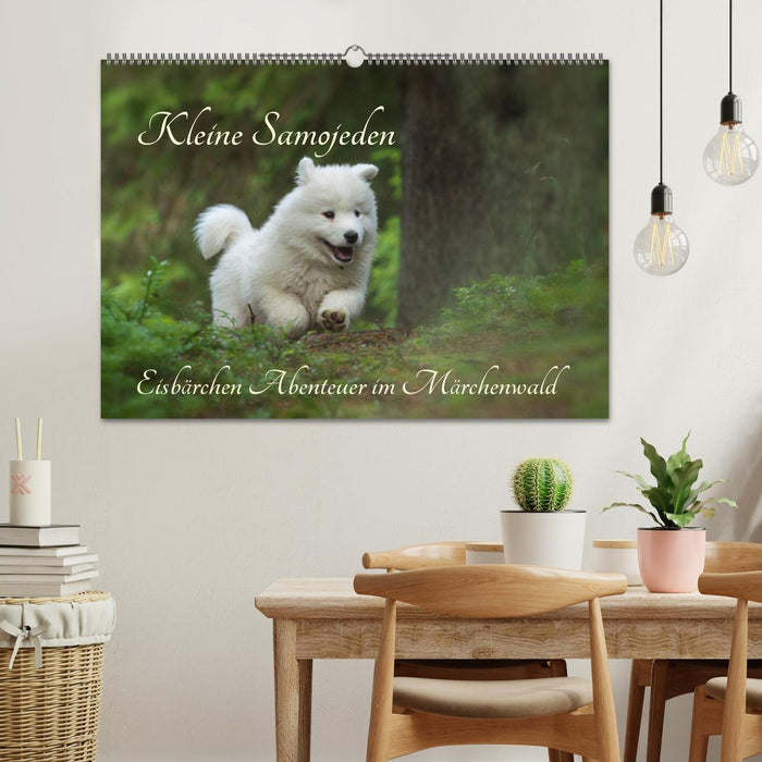 Little Samoyeds - Polar Bear Adventures in the Fairytale Forest (CALVENDO Wall Calendar 2024) 