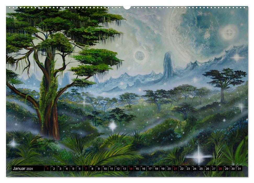 Dream tree worlds - paintings by Conny Krakowski (CALVENDO wall calendar 2024) 