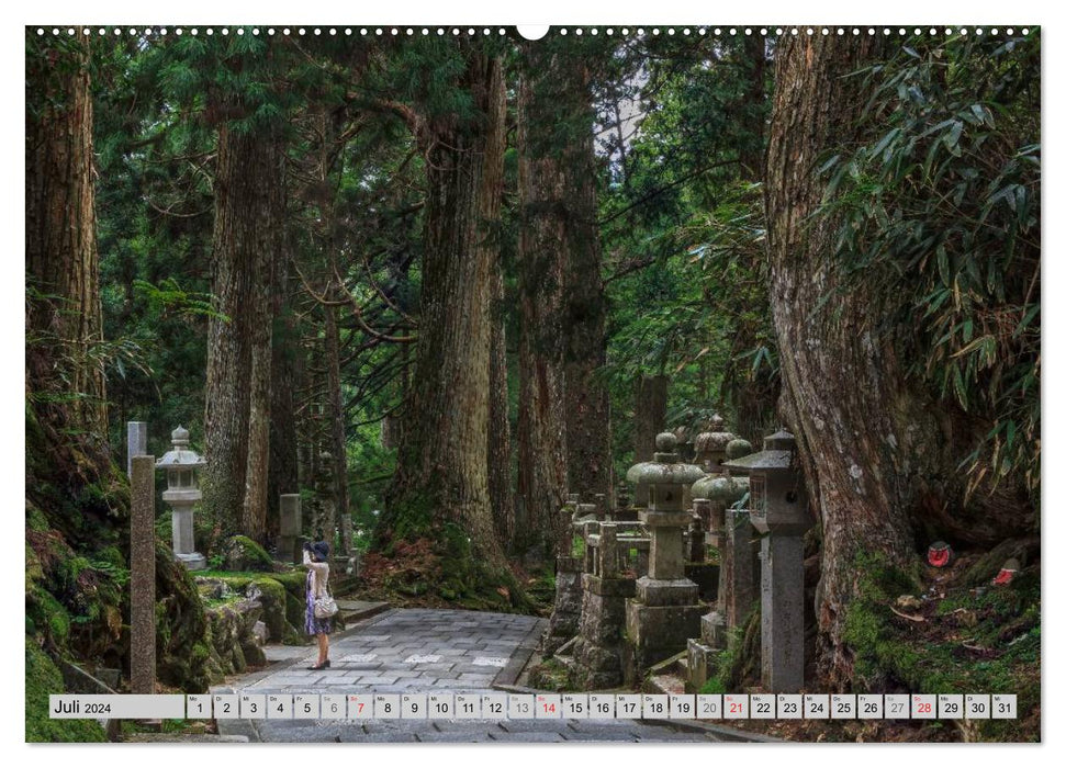 Okunoin, cemetery and pilgrimage site on Koyasan (CALVENDO Premium Wall Calendar 2024) 