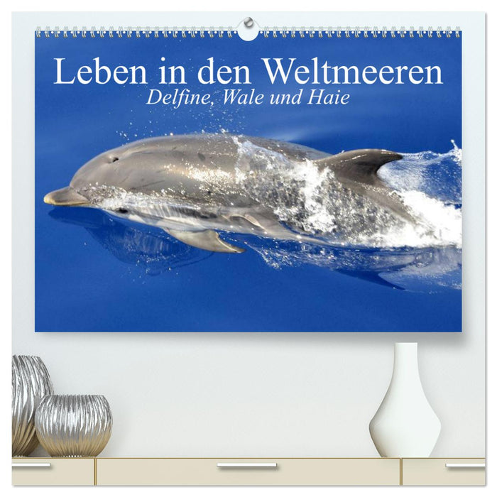 Leben in den Weltmeeren. Delfine, Wale und Haie (CALVENDO Premium Wandkalender 2024)