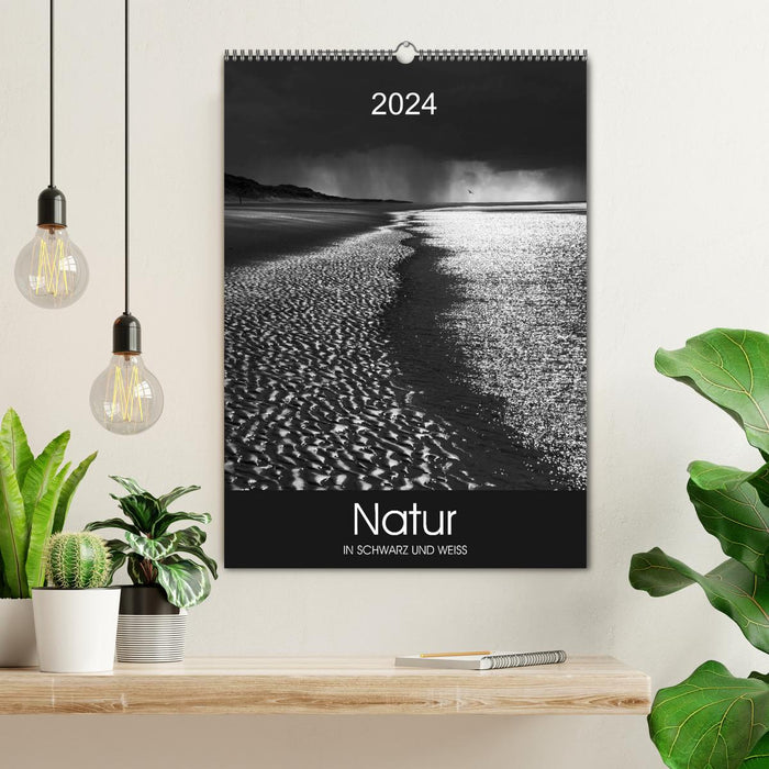 La nature en noir et blanc (Calendrier mural CALVENDO 2024) 