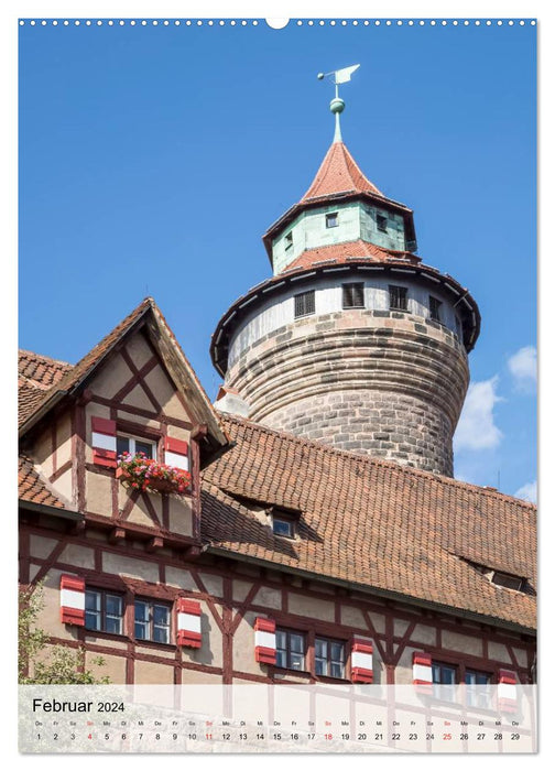 Vieille ville charmante de Nuremberg (Calvendo Premium Calendrier mural 2024) 