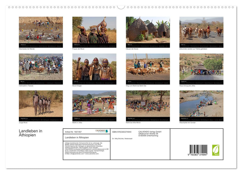 Rural life in Ethiopia (CALVENDO Premium Wall Calendar 2024) 