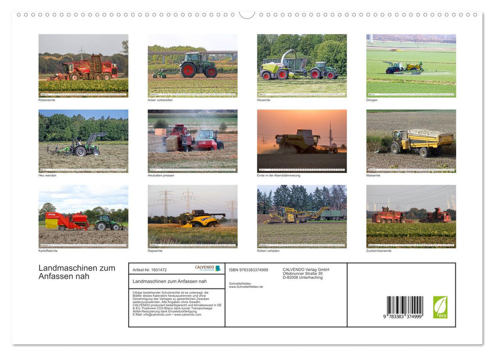 Agricultural machinery you can touch (CALVENDO Premium Wall Calendar 2024) 