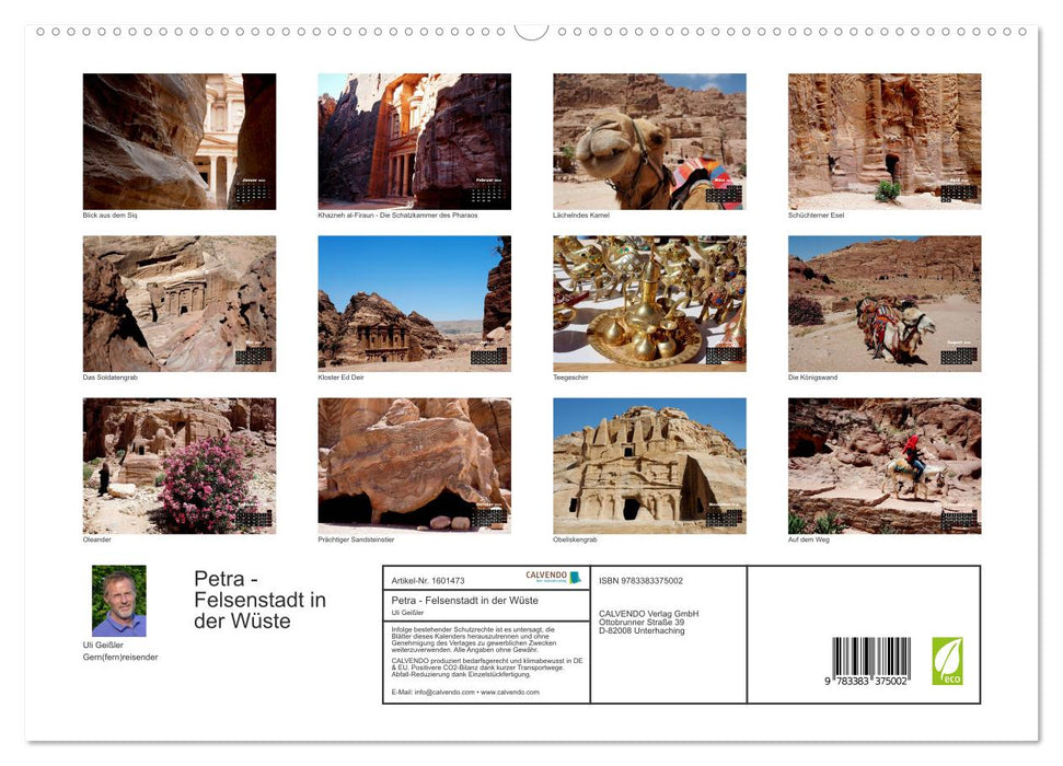 Petra - rock city in the desert (CALVENDO Premium Wall Calendar 2024) 