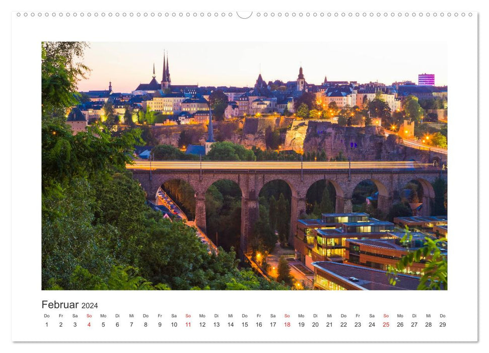 LUXEMBOURG City of Contrasts (CALVENDO Premium Wall Calendar 2024) 