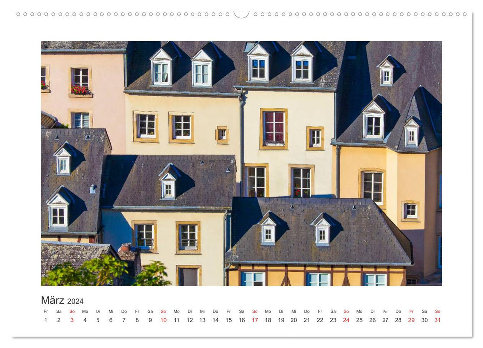 LUXEMBURG Stadt der Kontraste (CALVENDO Premium Wandkalender 2024)