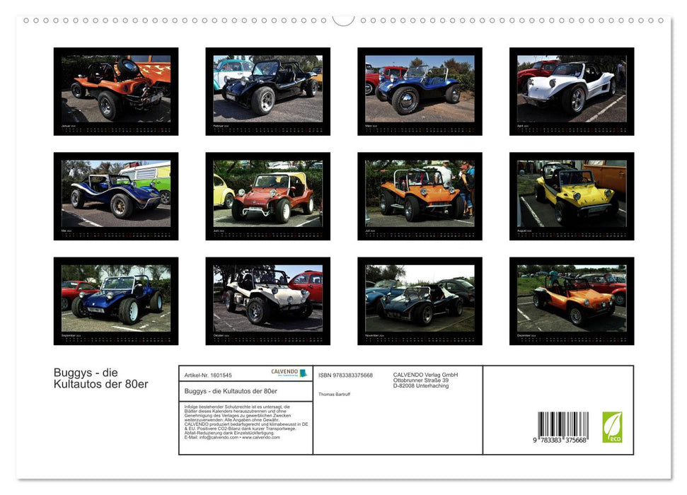 Buggys - die Kultautos der 80er (CALVENDO Premium Wandkalender 2024)