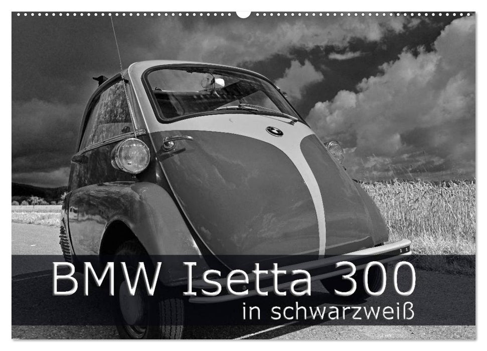 BMW Isetta 300 in black and white (CALVENDO wall calendar 2024) 
