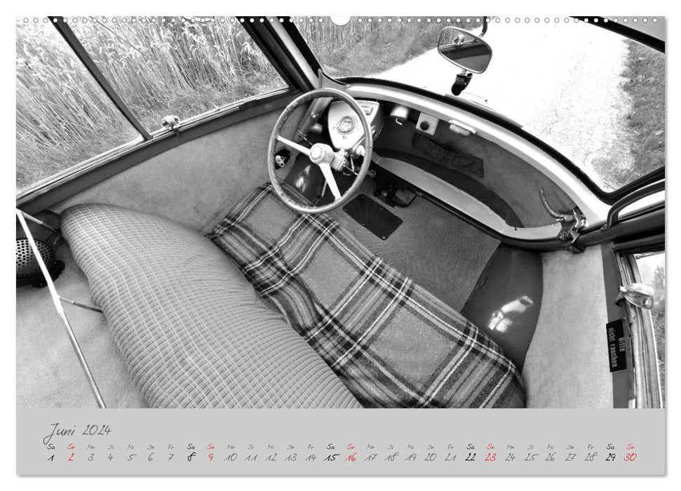 BMW Isetta 300 in black and white (CALVENDO wall calendar 2024) 