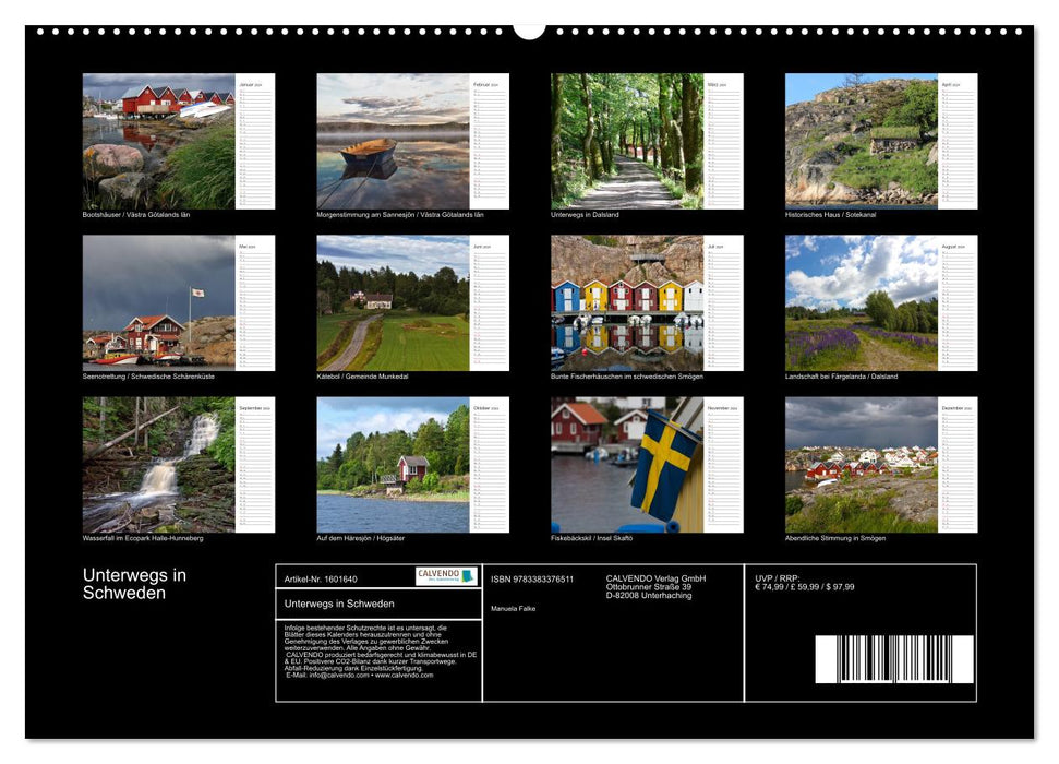 Unterwegs in Schweden (CALVENDO Premium Wandkalender 2024)