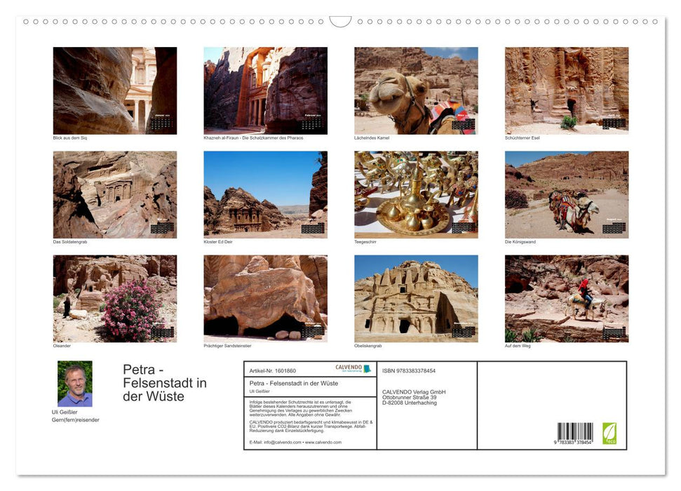 Petra - ville rocheuse dans le désert (calendrier mural CALVENDO 2024) 