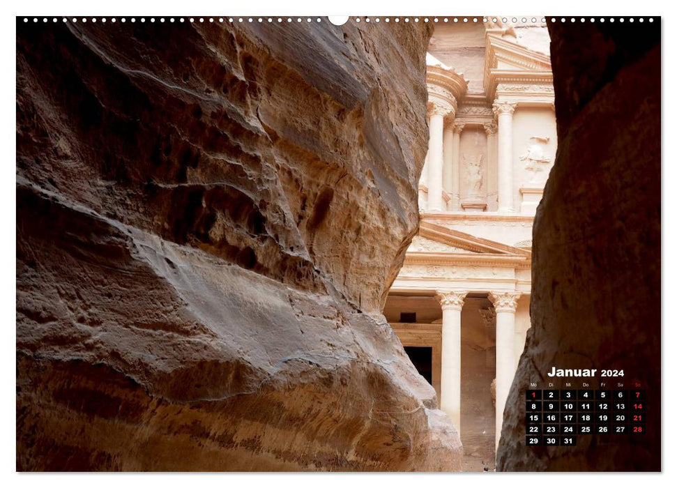 Petra - ville rocheuse dans le désert (calendrier mural CALVENDO 2024) 