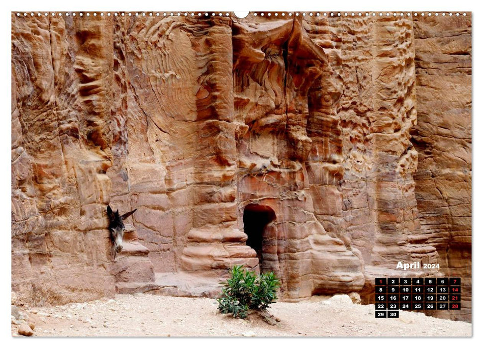 Petra - Felsenstadt in der Wüste (CALVENDO Wandkalender 2024)