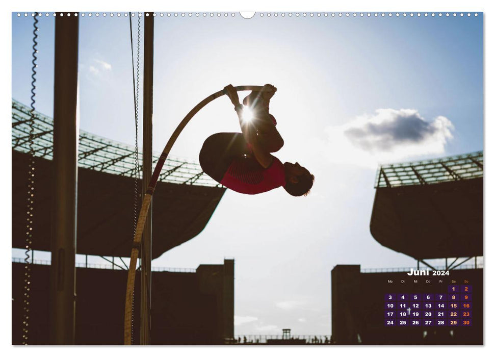 La fascination de l'athlétisme : plus vite, plus haut, plus loin (calendrier mural CALVENDO 2024) 