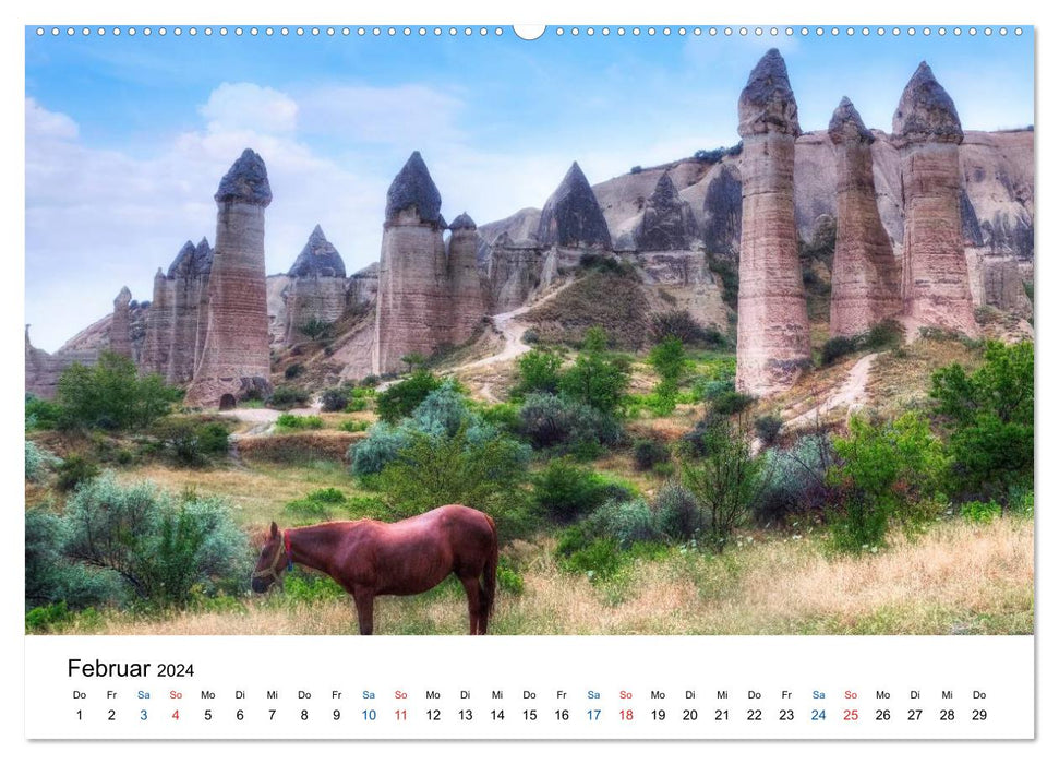 Cappadoce - Le pays des contes de fées de Türkiye (Calvendo Premium Wall Calendar 2024) 