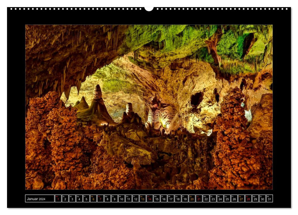 Grottes, stalactites et stalagmites (Calendrier mural CALVENDO Premium 2024) 