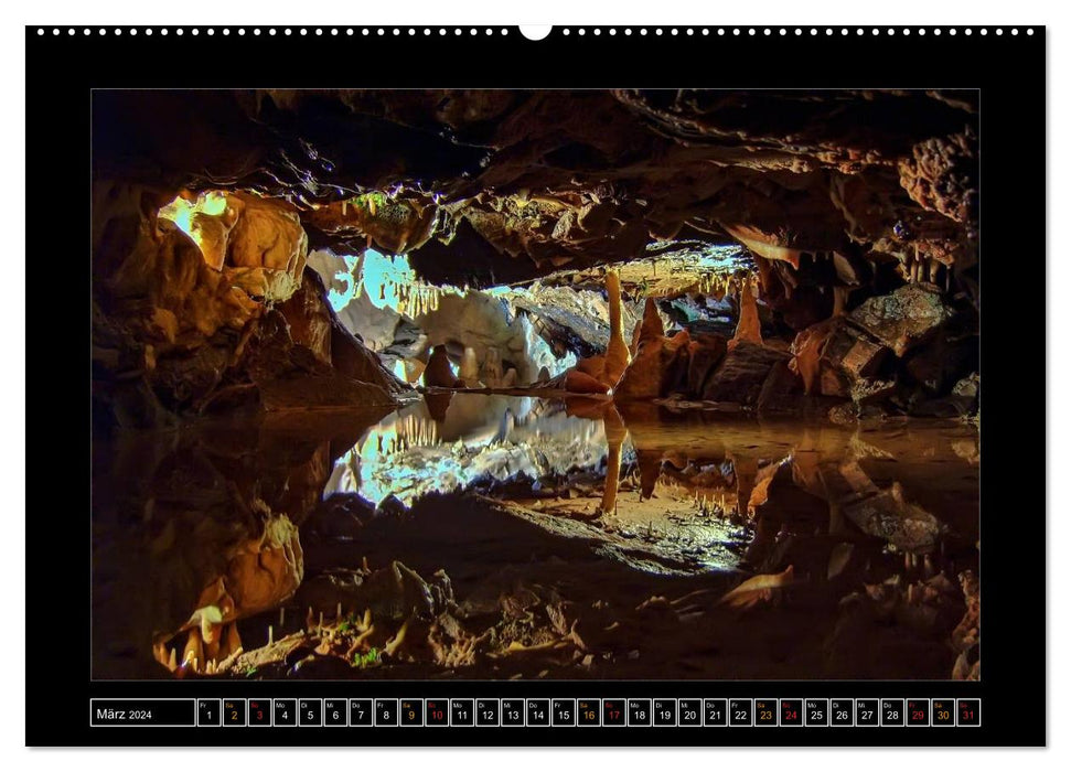 Höhlen, Stalaktiten und Stalagmiten (CALVENDO Premium Wandkalender 2024)