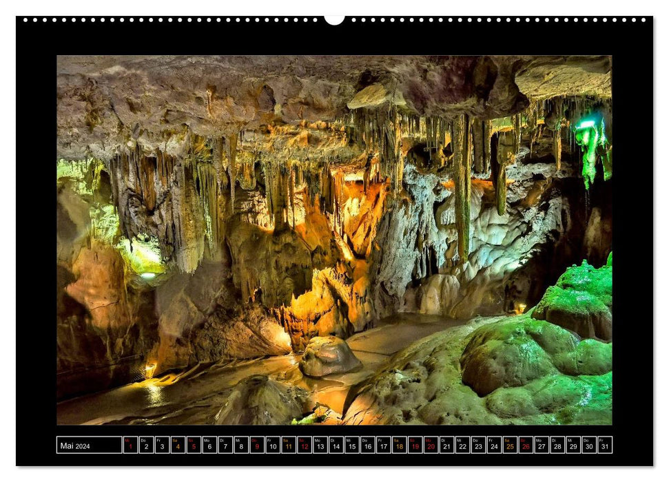 Grottes, stalactites et stalagmites (Calendrier mural CALVENDO Premium 2024) 