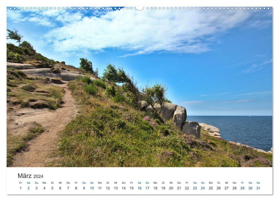 Bornholm - les côtes de l'île de la mer Baltique (calendrier mural CALVENDO 2024) 