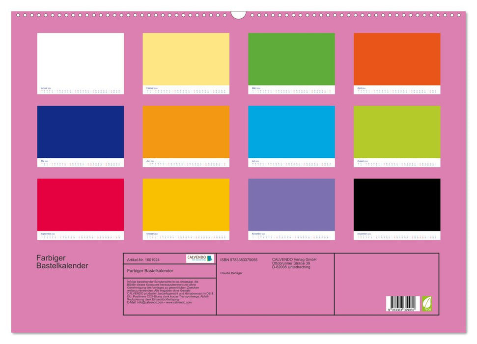 Farbiger Bastelkalender (CALVENDO Wandkalender 2024)