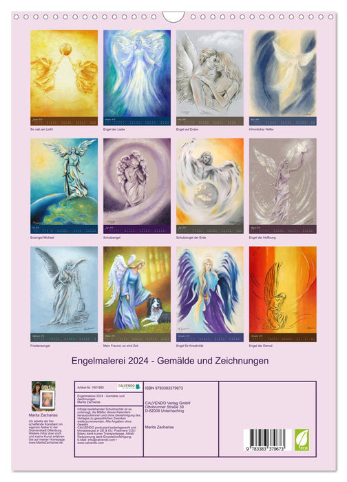 Peinture d'ange 2024 peintures et dessins (calendrier mural CALVENDO 2024) 