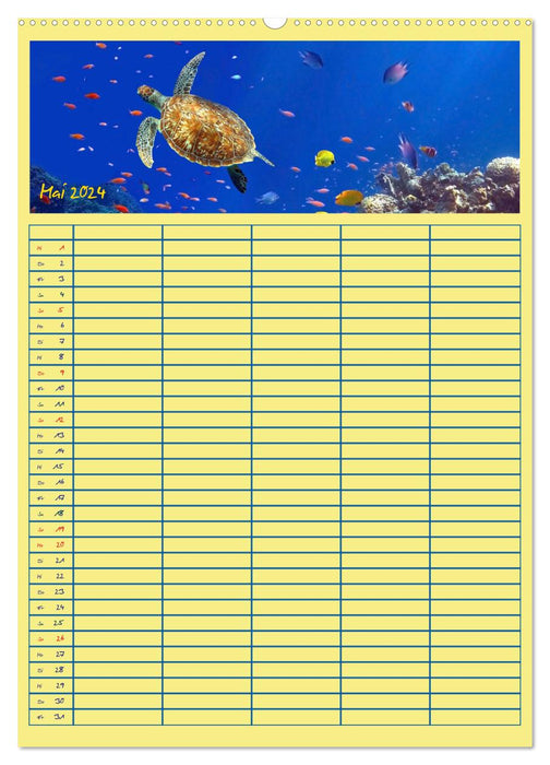 Blubb ... Der Unterwasser Familienplaner (CALVENDO Premium Wandkalender 2024)