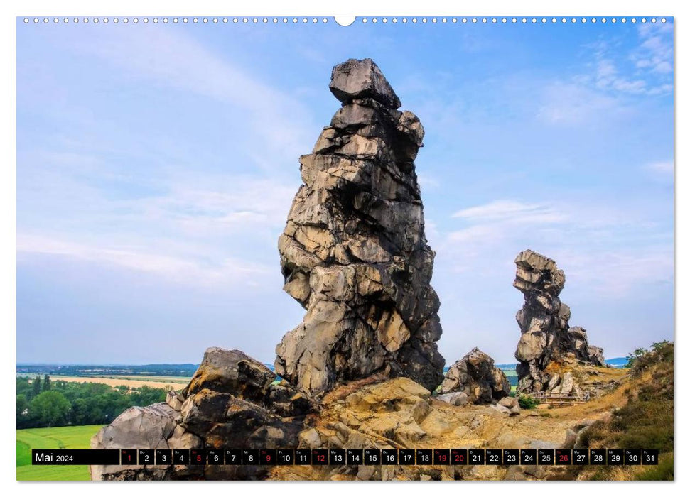 Le Mur du Diable - Formations rocheuses bizarres dans les montagnes du Harz (Calendrier mural CALVENDO Premium 2024) 