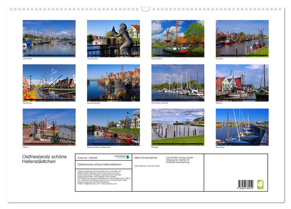 East Frisia's beautiful harbor towns (CALVENDO wall calendar 2024) 