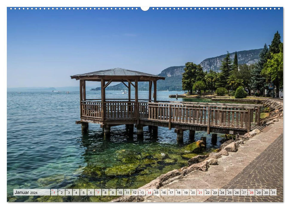 LAC DE GARDE Les plus belles promenades au bord du lac (Calendrier mural CALVENDO 2024) 