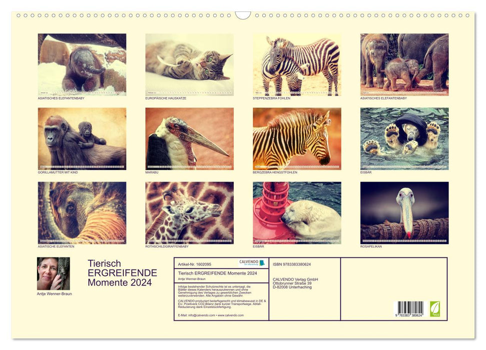 Animal poignant moments 2024 (CALVENDO wall calendar 2024) 