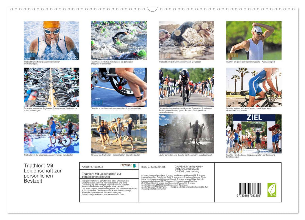 Triathlon : Avec passion pour votre record personnel (Calendrier mural CALVENDO Premium 2024) 