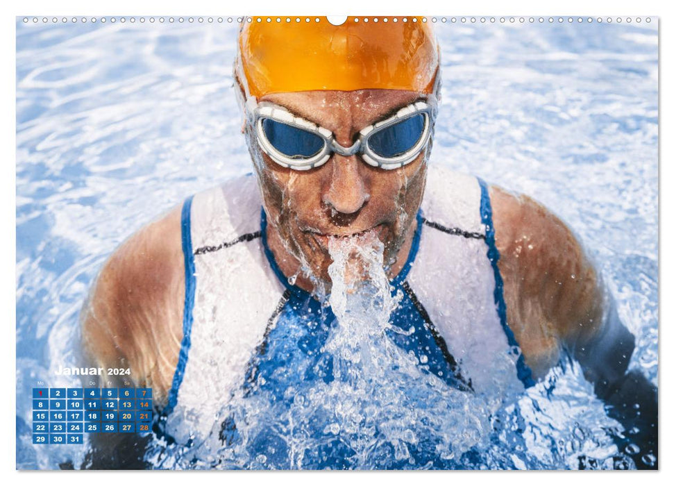 Triathlon : Avec passion pour votre record personnel (Calendrier mural CALVENDO Premium 2024) 
