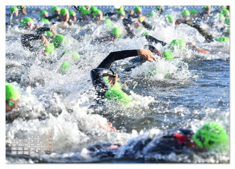 Triathlon : Avec passion pour votre record personnel (Calendrier mural CALVENDO Premium 2024) 