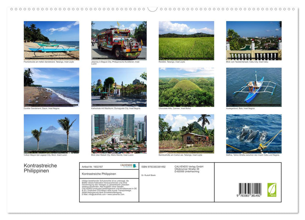 Kontrastreiche Philippinen (CALVENDO Premium Wandkalender 2024)