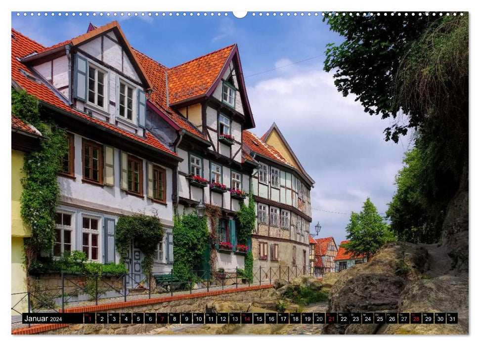 Quedlinburg - Ville du patrimoine mondial dans le Harz (Calendrier mural CALVENDO 2024) 