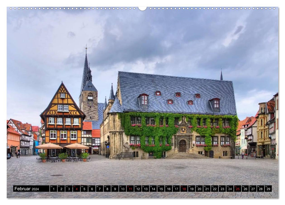 Quedlinburg - Ville du patrimoine mondial dans le Harz (Calendrier mural CALVENDO 2024) 