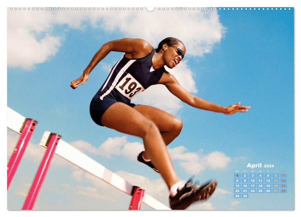 La fascination de l'athlétisme : plus vite, plus haut, plus loin (Calendrier mural CALVENDO Premium 2024) 