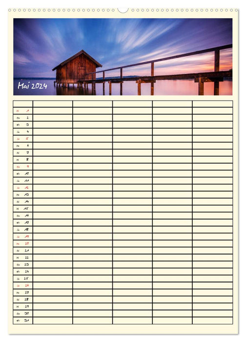 Urlaubsparadiese - Familienplaner (CALVENDO Premium Wandkalender 2024)