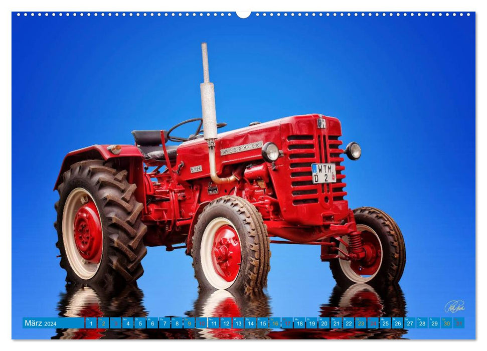 Tracteur - Voiture ancienne (Calvendo Premium Wall Calendar 2024)