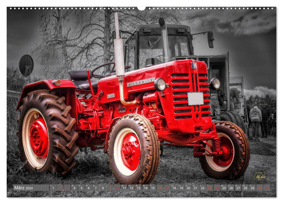 Tractors - Vintage Cars (CALVENDO Premium Wall Calendar 2024) 