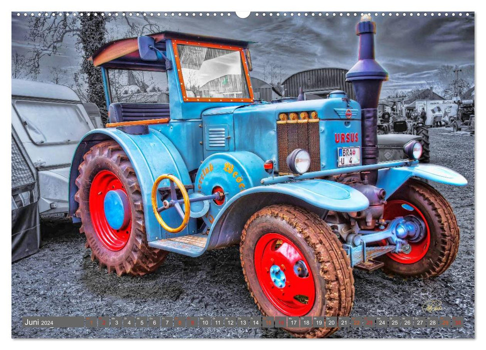 Tractors - Vintage Cars (CALVENDO Premium Wall Calendar 2024) 