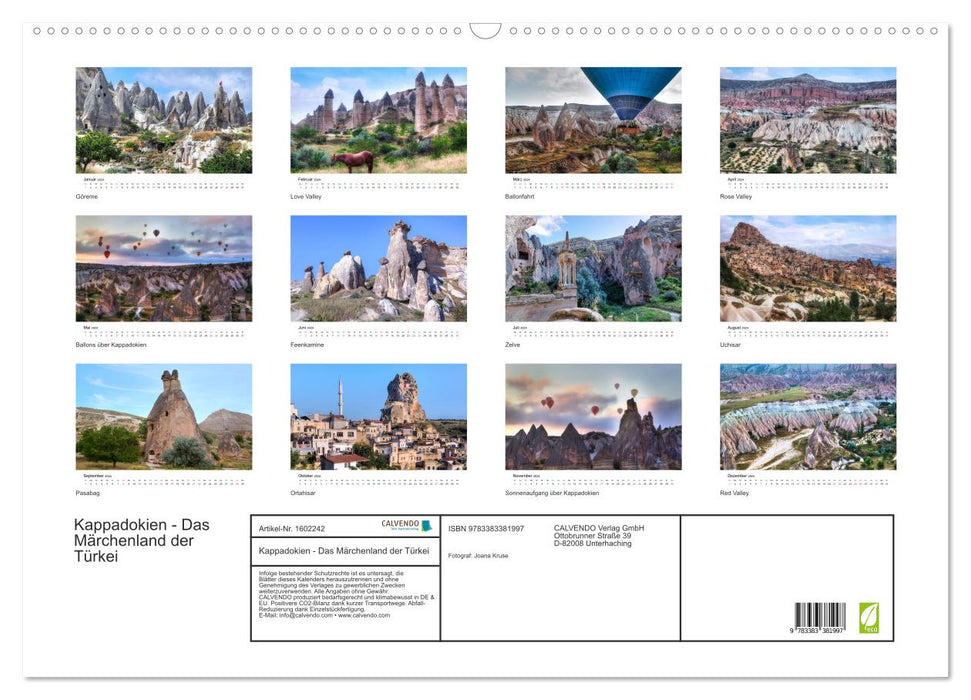 Cappadocia - The fairytale land of Türkiye (CALVENDO wall calendar 2024) 