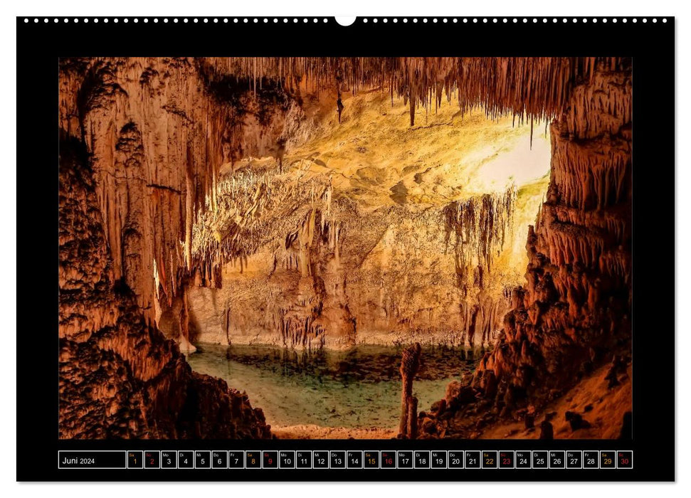 Grottes, stalactites et stalagmites (Calendrier mural CALVENDO 2024) 